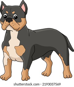  American Bully Dog Cartoon Colored Clipart