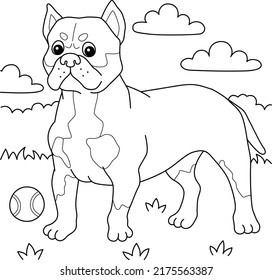 American Bully Dog Coloring Page Kids Stock Vector (Royalty Free ...