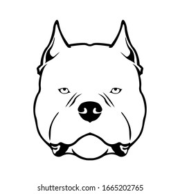 American bully dog head emblem. Vector illustration.