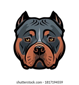 American Bully dog isolated vector illustration svg