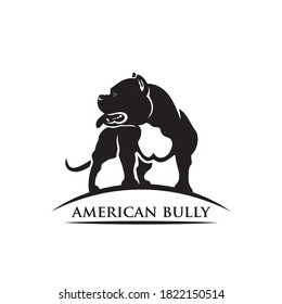 American Bully dog isolated vector illustration