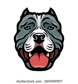 American Bully dog isolated vector illustration