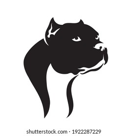 American Bully Hund einzeln auf Vektorgrafik