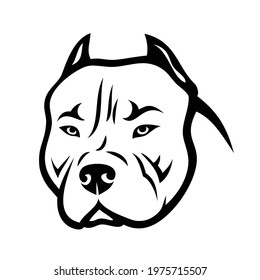 American Bully dog isolated vector illustration