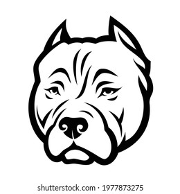 American Bully dog - isolated vector illustration