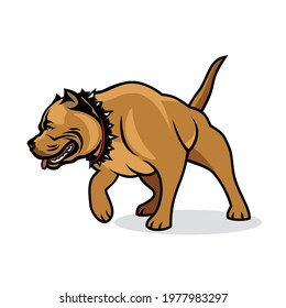 American Bully dog isolated vector illustration