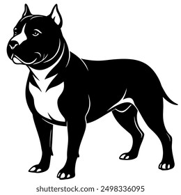 American Bully dog isolated vector illustration