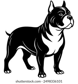 Ilustración vectorial aislada del perro Bully americano