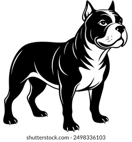 American Bully dog isolated vector illustration