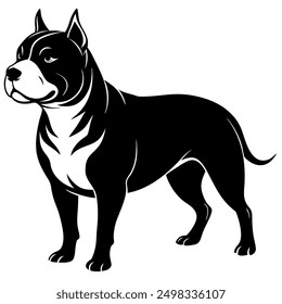 American Bully dog isolated vector illustration
