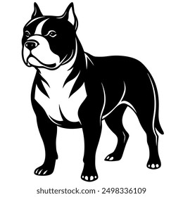American Bully dog isolated vector illustration