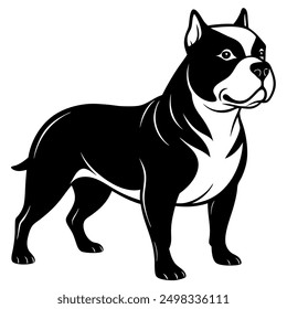 American Bully dog isolated vector illustration
