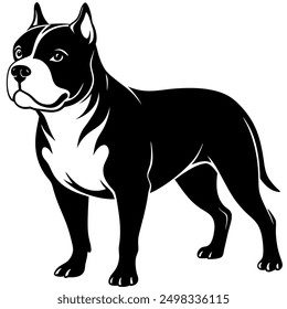American Bully dog isolated vector illustration