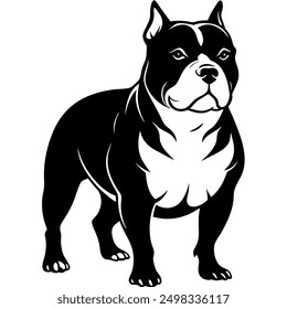 Ilustración vectorial aislada del perro Bully americano