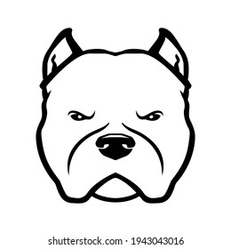 American bully dog logo. American bully dog's head isolated on white background. svg
