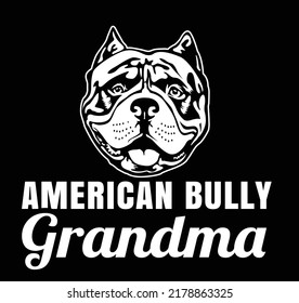 American bully dog pet dog owner lover grandma EPS vector