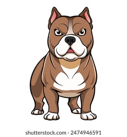 Ilustración vectorial americana del perro del matón aislada en el fondo blanco en estilo de la historieta.