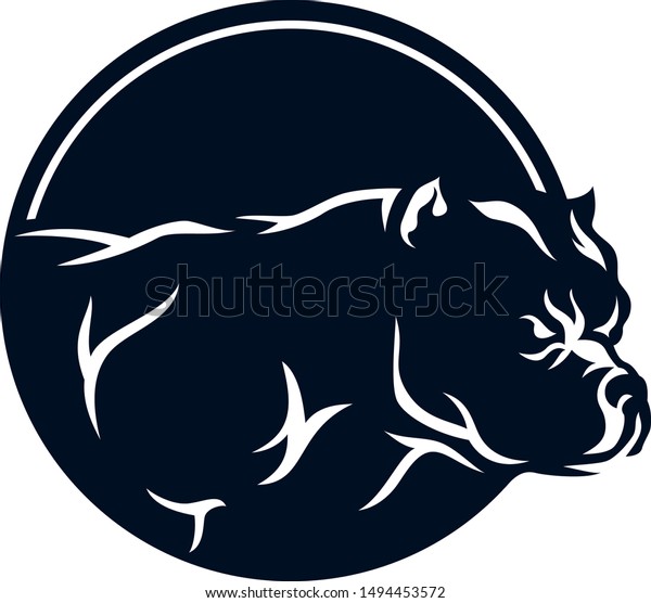 American Bully Simple Logotype Design Stock Vector (Royalty Free