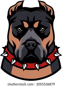 American Bully XL with Spiked Studded Collar Dog Breed svg