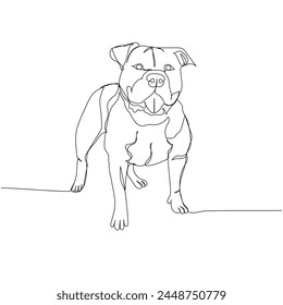 American Bully, Bully XL, XXL, dog breed, companion dog one line art. Continuous line drawing of friend, dog, doggy, friendship, care, pet, animal, family, canine.