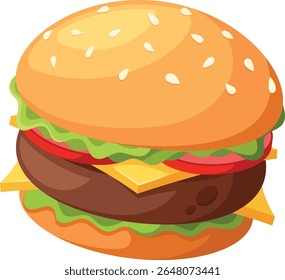 American burger fast food vector illustration