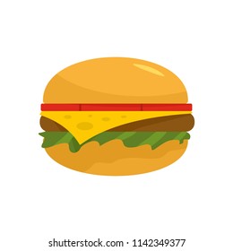 American burger icon. Flat illustration of american burger vector icon for web isolated on white