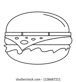 American burger icon. Outline american burger vector icon for web design isolated on white background