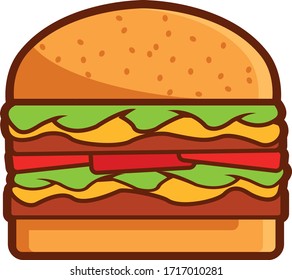 American burger illustration vetor food fastfood