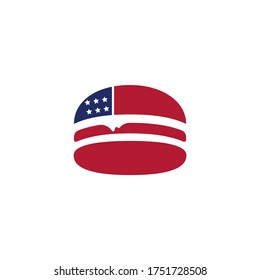 American burger vector logo design. Logo for fast food restaurant and cafe.