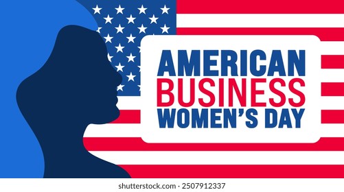 American Business Women’s Day background or banner design template. Holiday concept. Template for background, banner, card, poster, placard, design template with unique shapes with standard color.