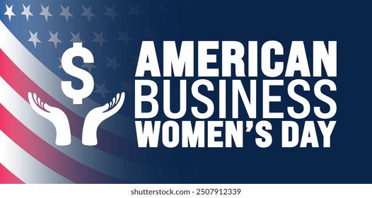 American Business Women’s Day background or banner design template. Holiday concept. Template for background, banner, card, poster, placard, design template with unique shapes with standard color.