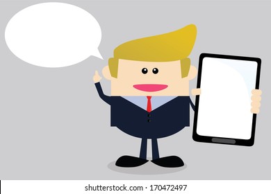 American business with tablet pc