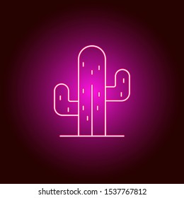American, cactus, icon. Modern American USA vector icon - neon vector. Can be used for web, mobile