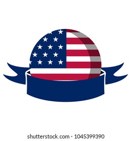 American campaign button with a ribbon