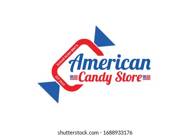 American Candy store t shirt and logo template