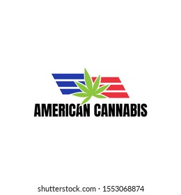 american cannabies  logo design vector