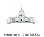 American Capital Building in Washington DC .The United States Capitol, often called the Capitol Building, is the home of the United States Congress in U.S.A