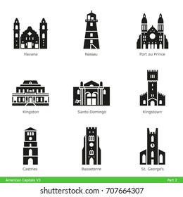 American Capitals (Part 2) - Glyph Icon Set