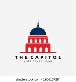 American capitol building logo vector illustration design