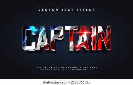 American captain editable vector text effect, with ancient warrior theme