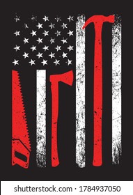 American Carpenter Grunge Texture T-Shirt Design