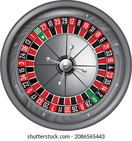 American Casino Roulette Isolated on White Background