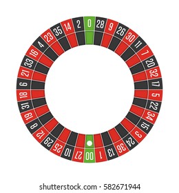 American casino roulette wheel. Gambling games concept. Vector illustration. EPS 10.