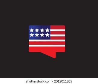 American Chat Logo Vector Illustration.