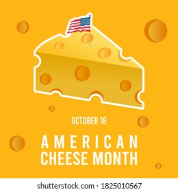 Ilustración vectorial del mes del queso estadounidense. Adecuado para tarjetas de felicitación, afiches y banner.