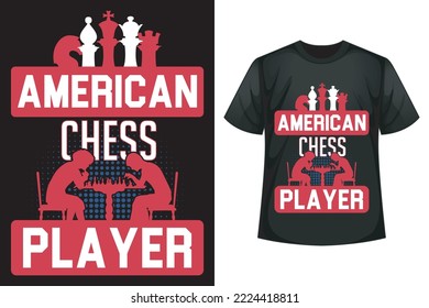 American chess college team sport division - Chess t-shirt design template