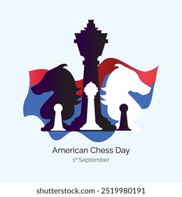 American Chess Day. Chess Day creative vector, National Chess Day background. September 1.