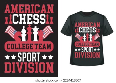 American chess player - Chess t-shirt design template