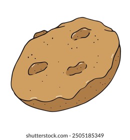 American chocolate chip cookies, vector color doodle element, cute design element