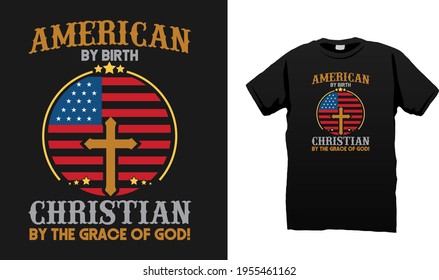 American Christian tshirt design vector